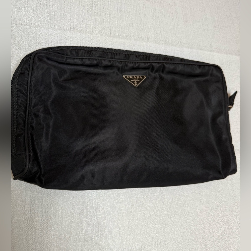 Prada Nylon Pouch Cosmetic Case Black Made in Italy - Picture 8 of 11
